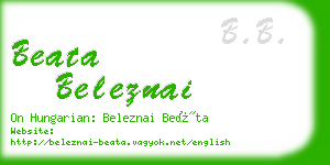 beata beleznai business card